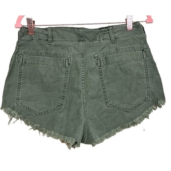 FREE PEOPLE Shorts Green Cut Off Daisy Dukes Hot Shorties Frayed Women’s Size 10 - Picture 2 of 7